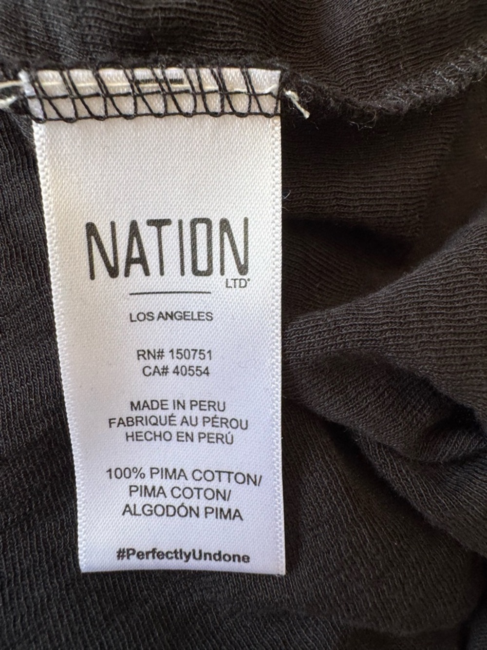 Nation LTD Cecilia Long Balloon Sleeve Pima Cotton Top Size Large - Picture 7 of 8